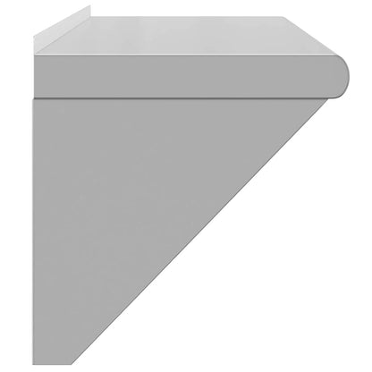 Mensola a Muro 100x30x31 cm Argento in Acciaio Inossidabile | homemem39