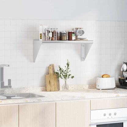 Mensola a Muro 75x30x31 cm Argento in Acciaio Inossidabile | homemem39