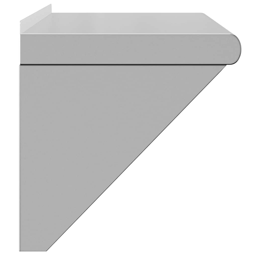 Mensola a Muro 75x30x31 cm Argento in Acciaio Inossidabile