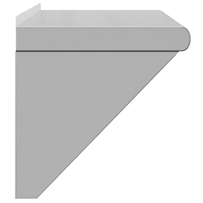 Mensola a Muro 75x30x31 cm Argento in Acciaio Inossidabile
