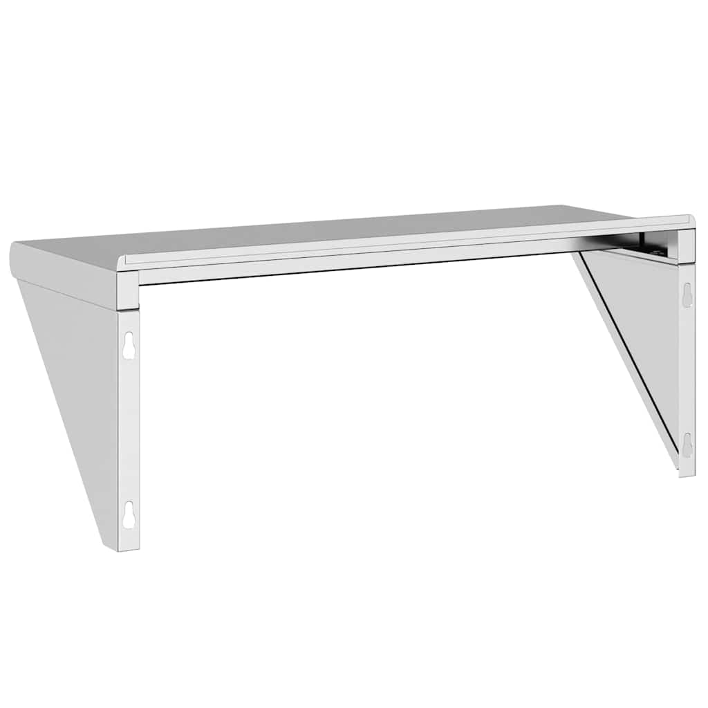 Mensola a Muro 75x30x31 cm Argento in Acciaio Inossidabile