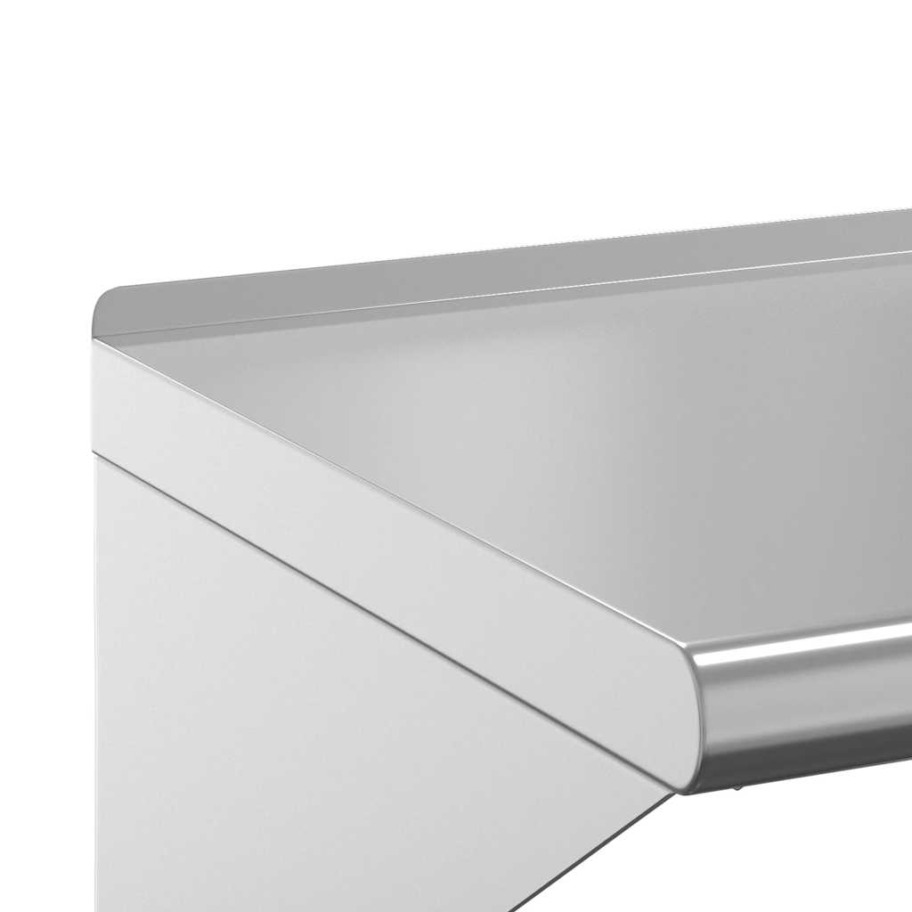 Mensola a Muro 75x30x31 cm Argento in Acciaio Inossidabile