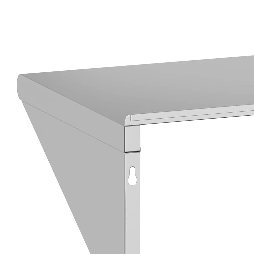 Mensola a Muro 75x30x31 cm Argento in Acciaio Inossidabile