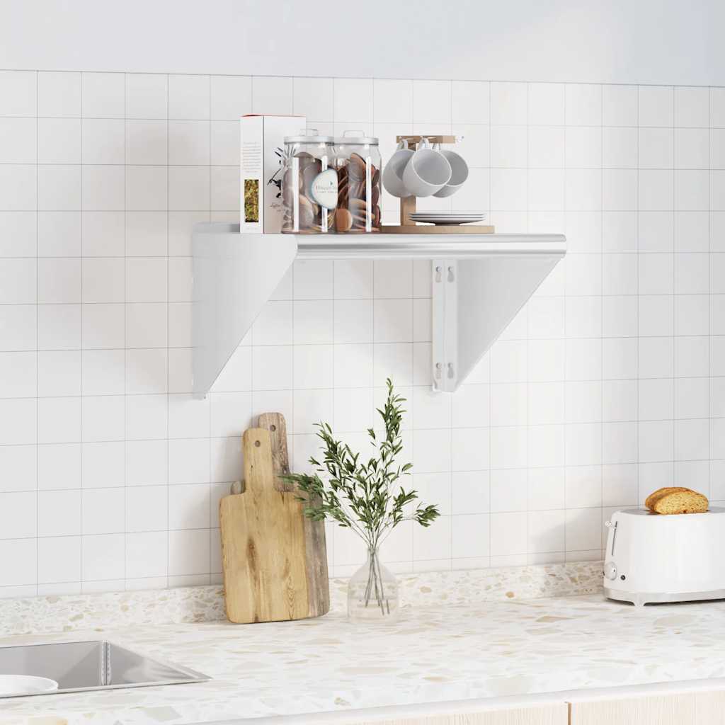 Mensola a Muro 50x45x31 cm Argento in Acciaio Inossidabile