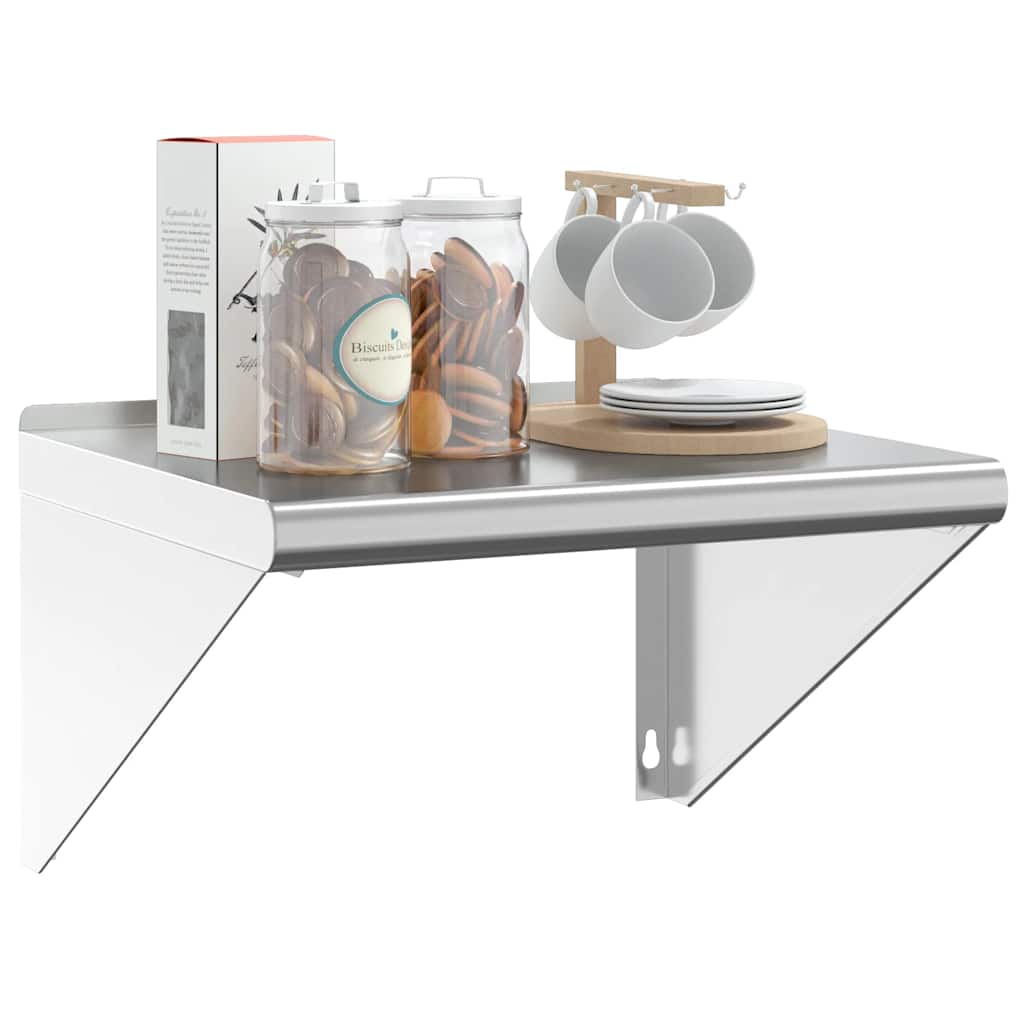 Mensola a Muro 50x45x31 cm Argento in Acciaio Inossidabile
