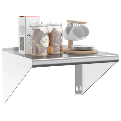 Mensola a Muro 50x45x31 cm Argento in Acciaio Inossidabile