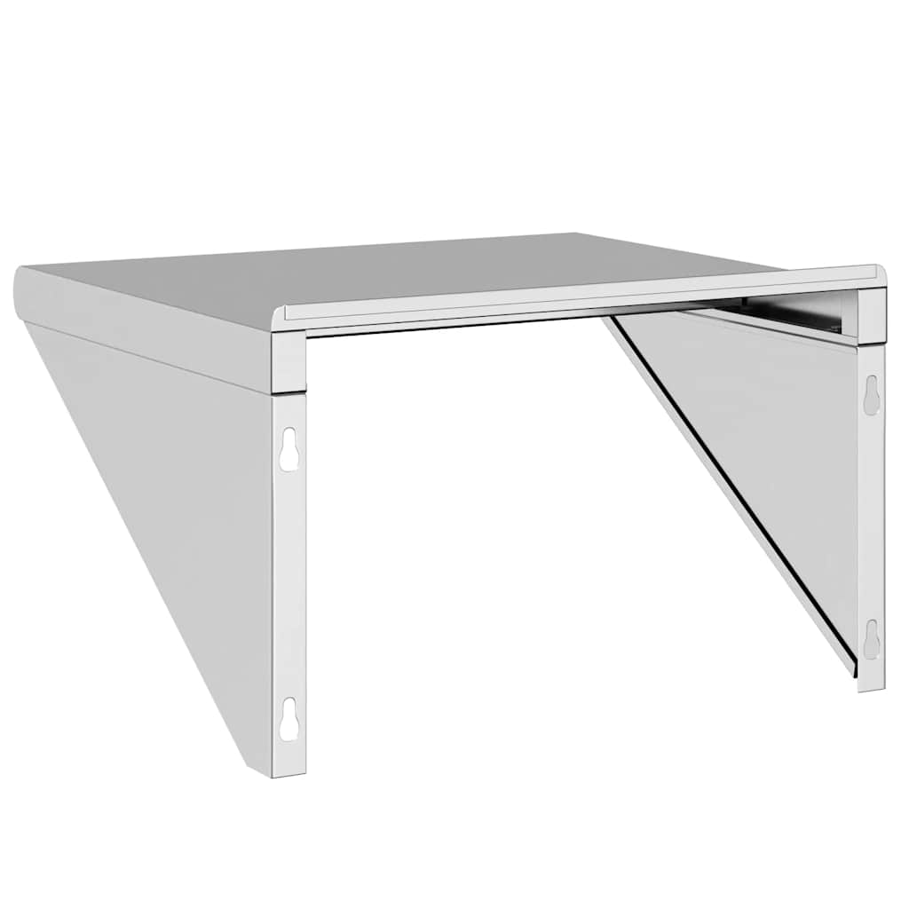 Mensola a Muro 50x45x31 cm Argento in Acciaio Inossidabile