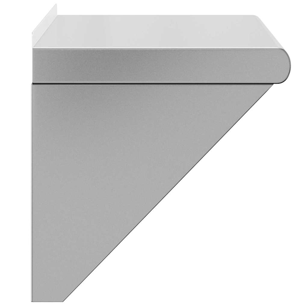 Mensola a Muro 50x30x31 cm Argento in Acciaio Inossidabile
