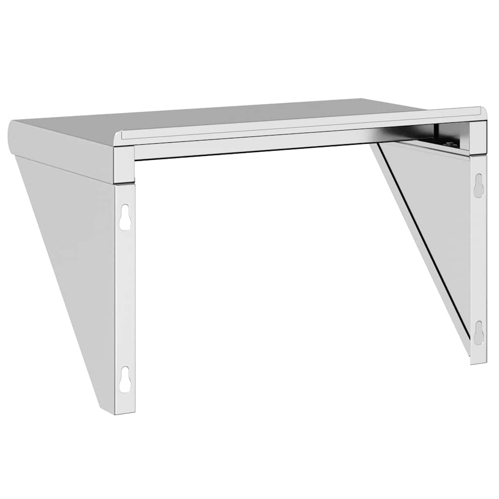 Mensola a Muro 50x30x31 cm Argento in Acciaio Inossidabile