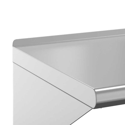 Mensola a Muro 50x30x31 cm Argento in Acciaio Inossidabile | homemem39