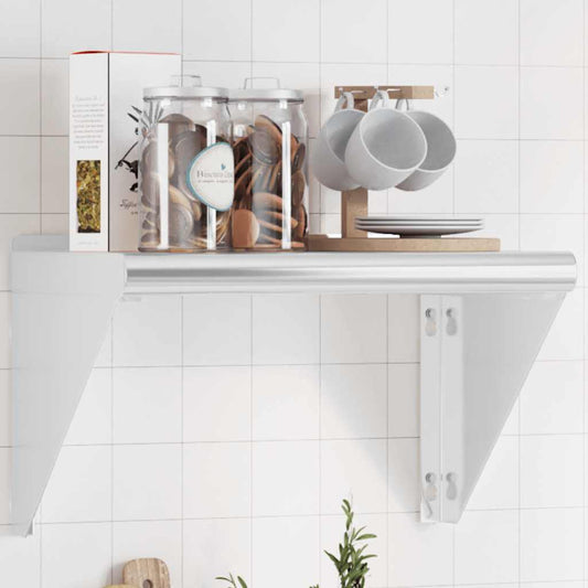 Mensola a Muro 50x30x31 cm Argento in Acciaio Inossidabile | homemem39