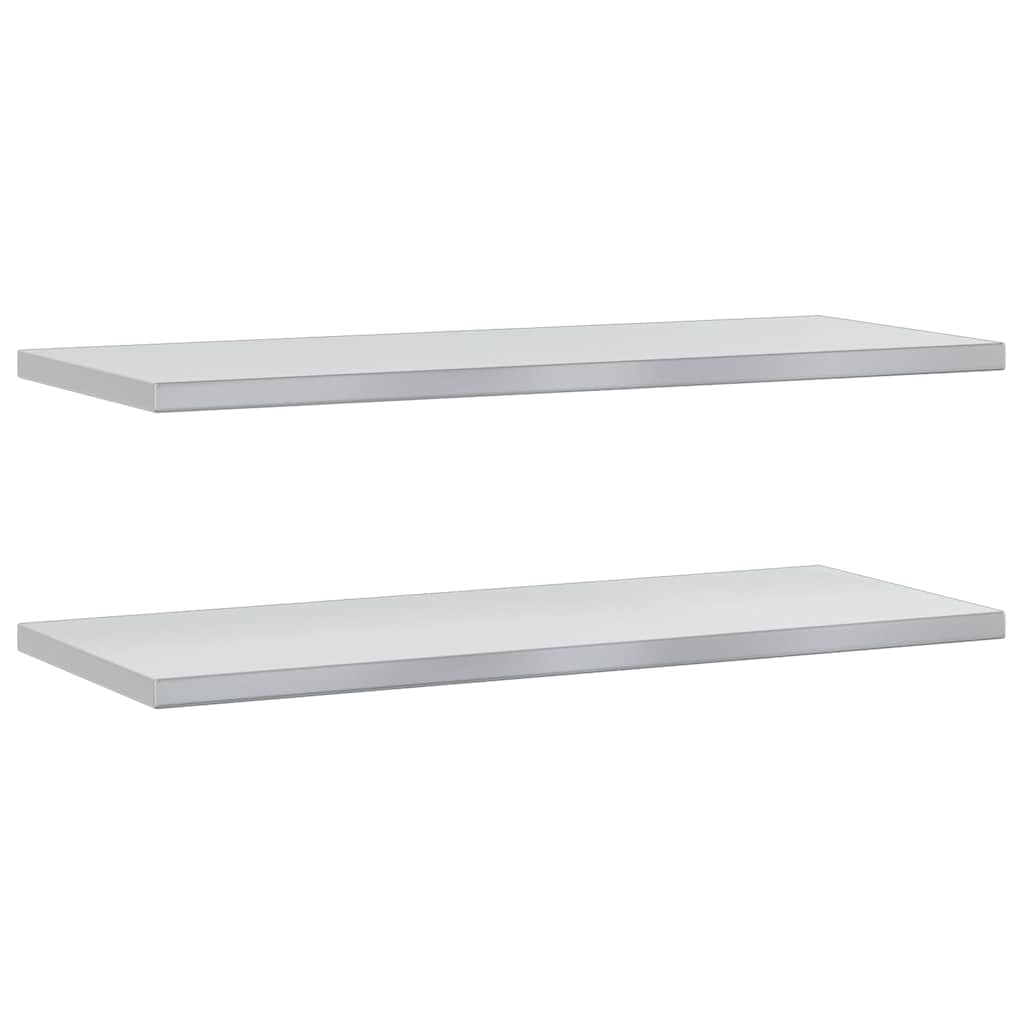 Mensole a Muro 2 pz 100x40 cm Argento in Acciaio Inossidabile | homemem39