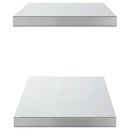 Mensole a Muro 2 pz 100x30x3 cm Argento in Acciaio Inossidabile