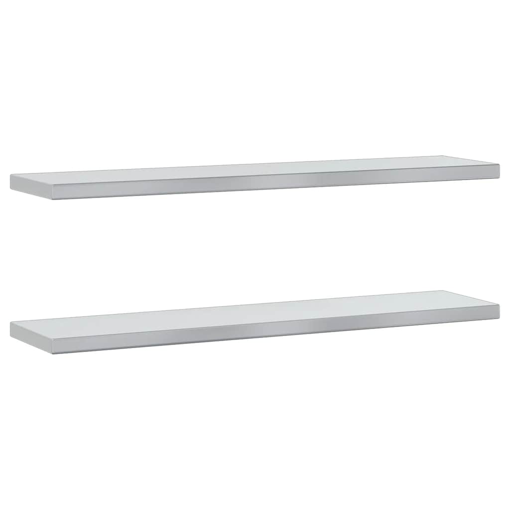 Mensole a Muro 2pz 100x23,5cm Argento in Acciaio Inossidabile | homemem39