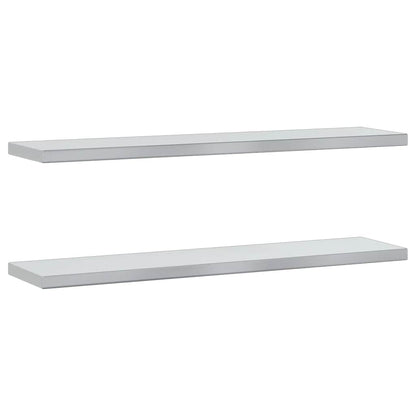 Mensole a Muro 2pz 100x23,5cm Argento in Acciaio Inossidabile
