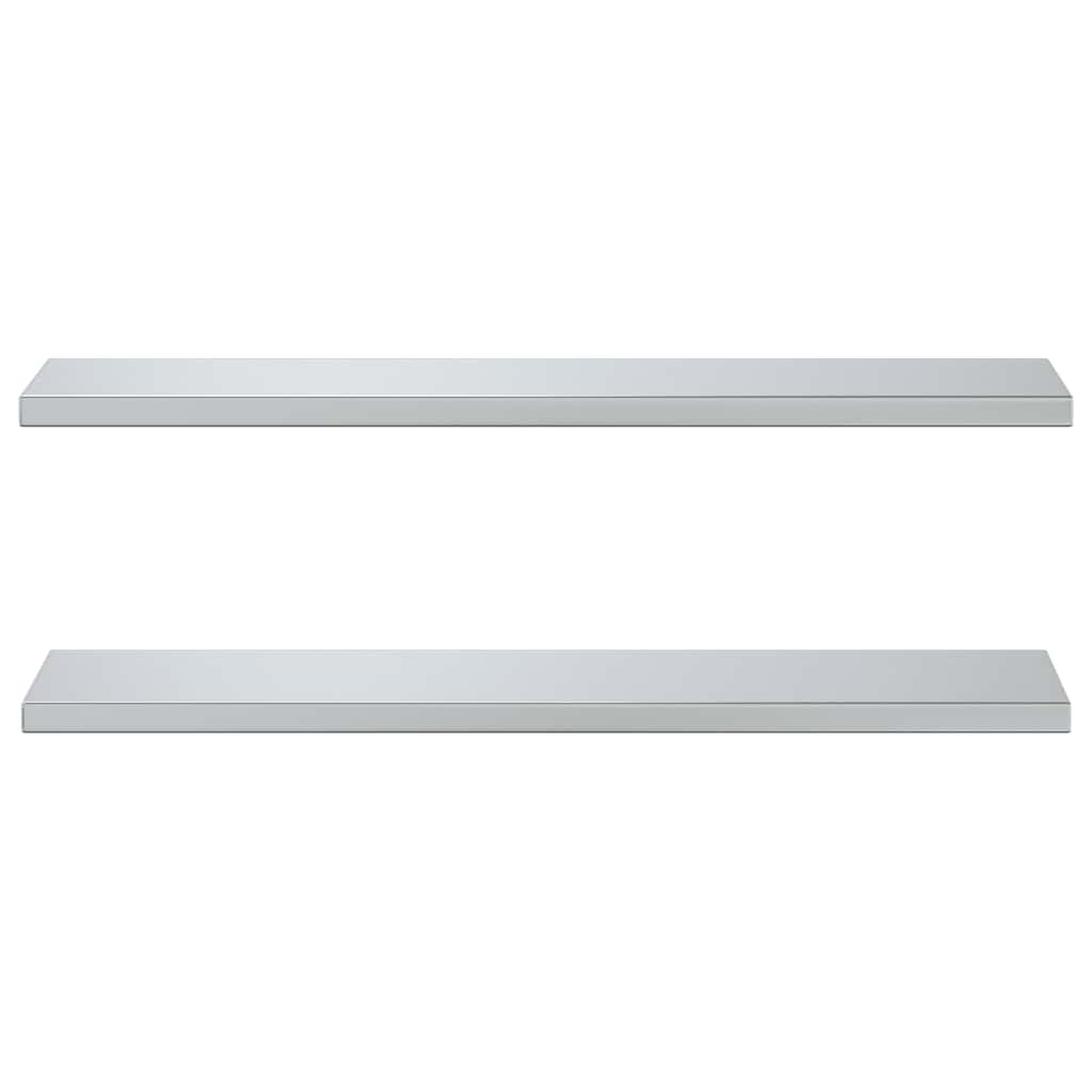 Mensole a Muro 2pz 100x23,5cm Argento in Acciaio Inossidabile