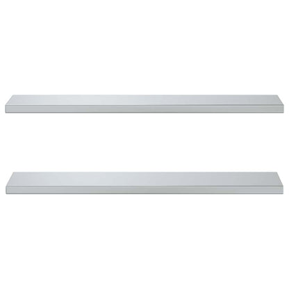 Mensole a Muro 2pz 100x23,5cm Argento in Acciaio Inossidabile