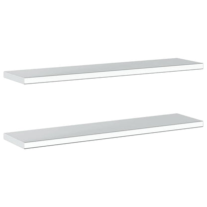 Mensole a Muro 2pz 100x23,5cm Argento in Acciaio Inossidabile
