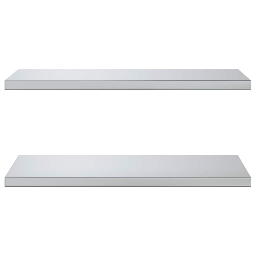 Mensole a Muro 2 pz 75x40 cm Argento in Acciaio Inossidabile