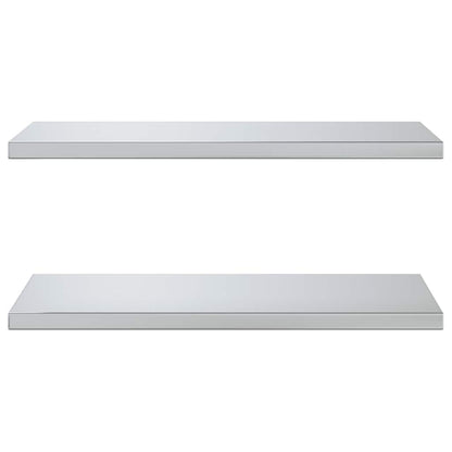 Mensole a Muro 2 pz 75x40 cm Argento in Acciaio Inossidabile