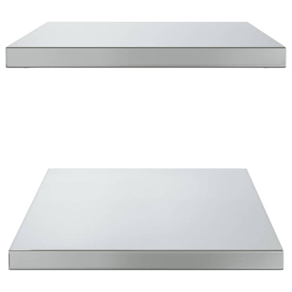 Mensole a Muro 2 pz 75x40 cm Argento in Acciaio Inossidabile | homemem39