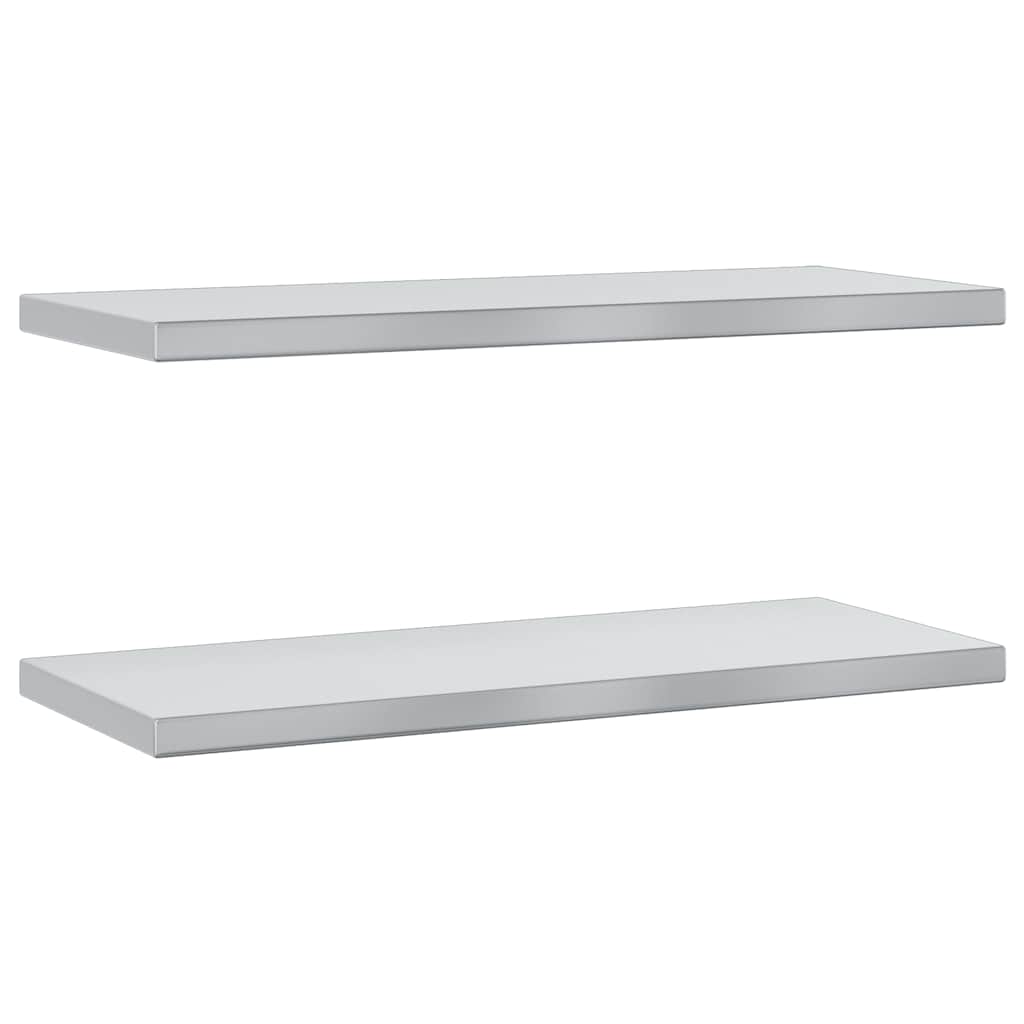 Mensole a Muro 2 pz 75x30 cm Argento in Acciaio Inossidabile | homemem39
