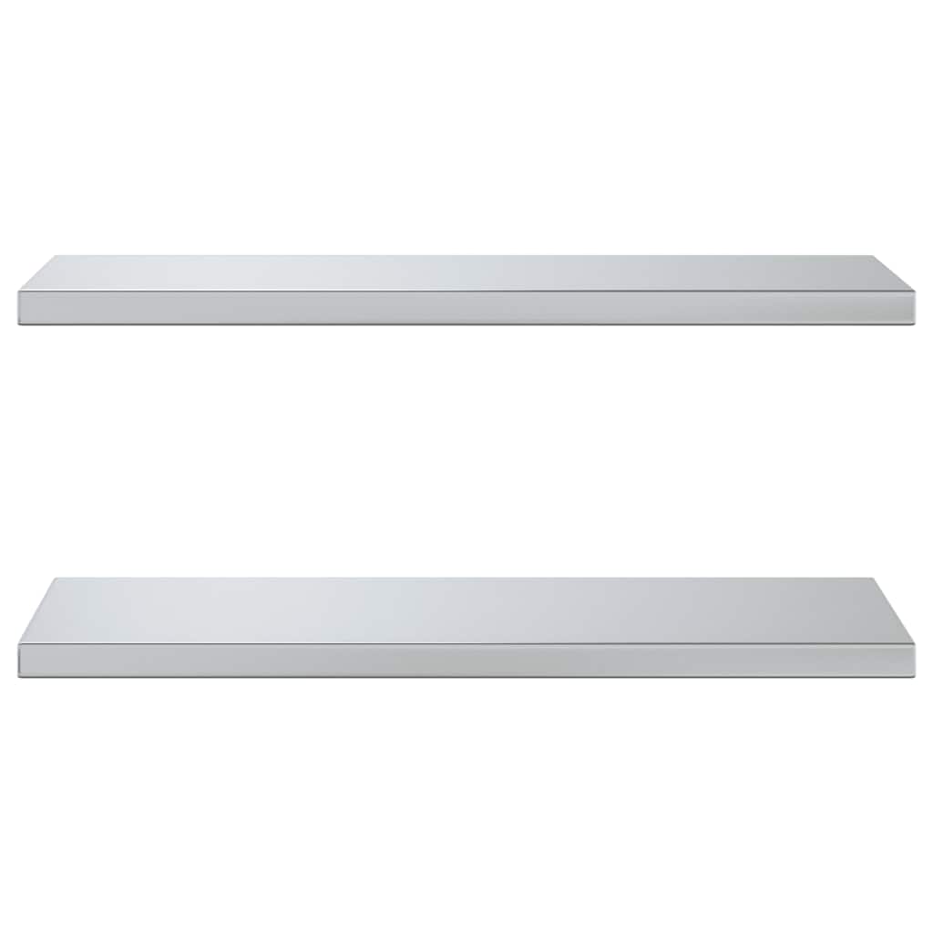 Mensole a Muro 2 pz 75x30 cm Argento in Acciaio Inossidabile