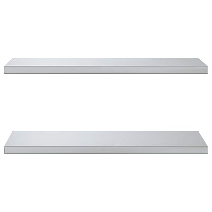 Mensole a Muro 2 pz 75x30 cm Argento in Acciaio Inossidabile