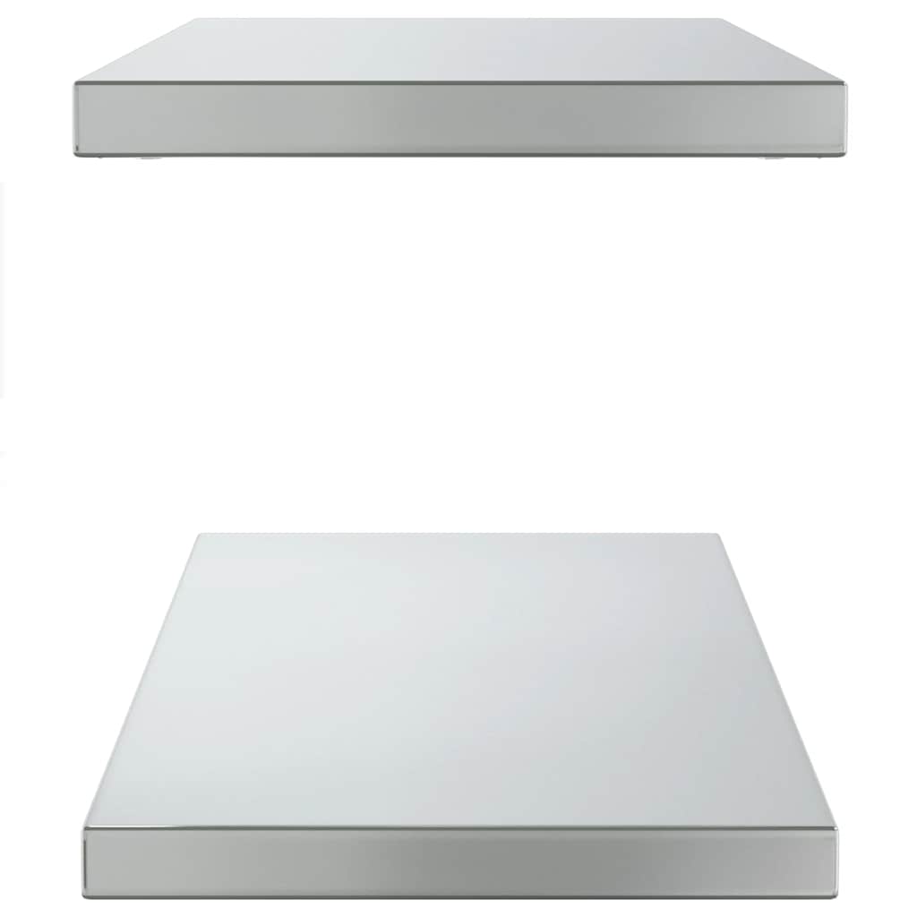 Mensole a Muro 2 pz 75x30 cm Argento in Acciaio Inossidabile | homemem39