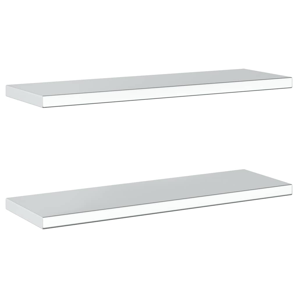 Mensole a Muro 2 pz 75x23,5cm Argento in Acciaio Inossidabile | homemem39