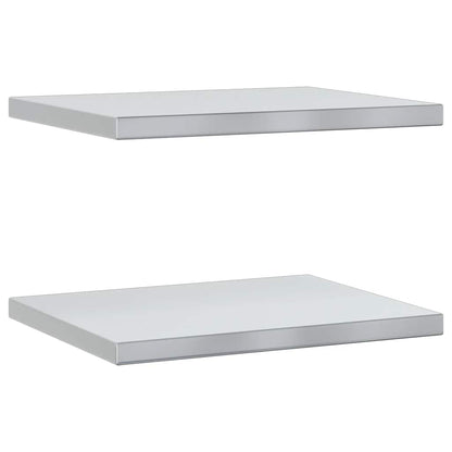 Mensole a Muro 2 pz 50x40 cm Argento in Acciaio Inossidabile | homemem39