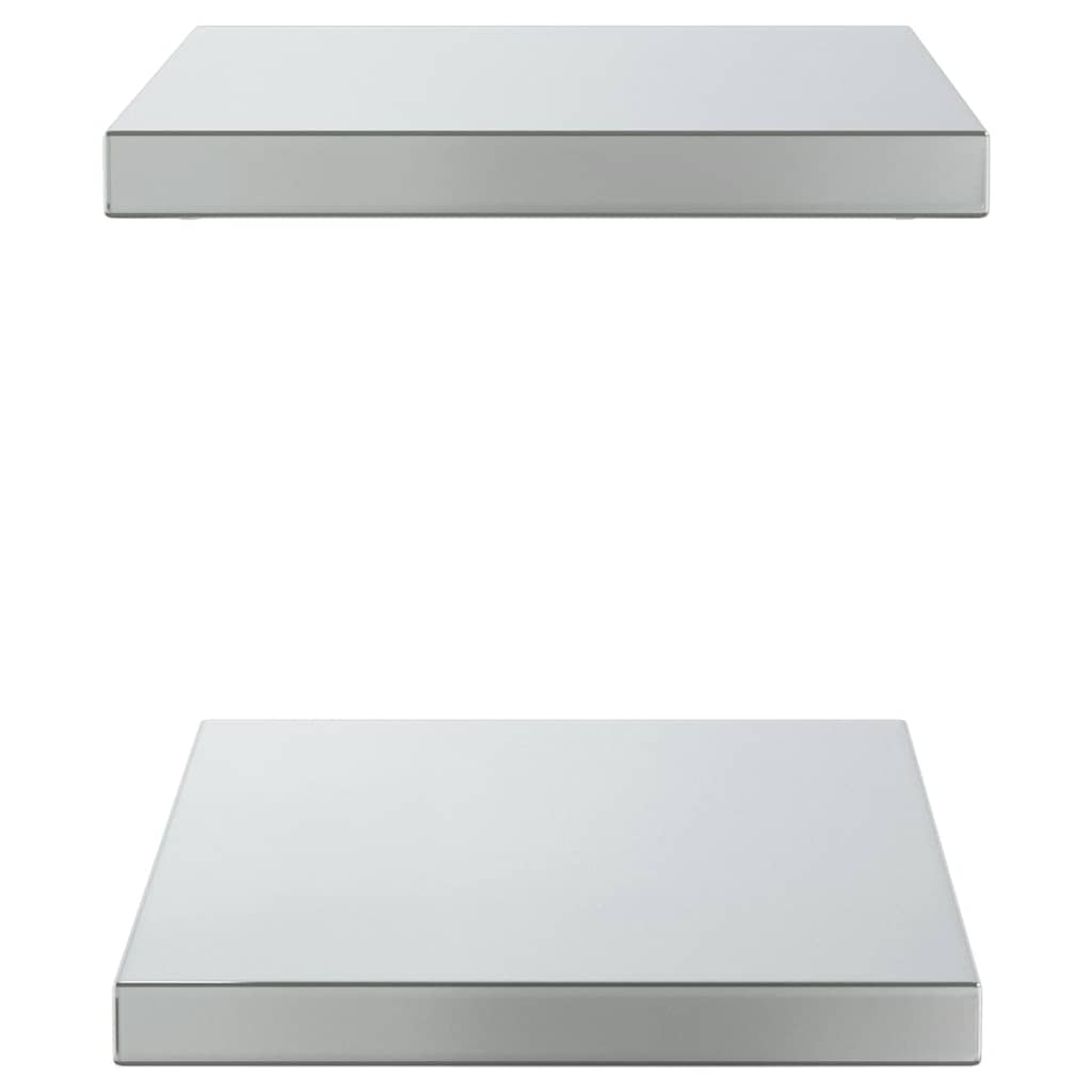 Mensole a Muro 2 pz 50x30 cm Argento in Acciaio Inossidabile | homemem39