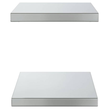 Mensole a Muro 2 pz 50x30 cm Argento in Acciaio Inossidabile | homemem39