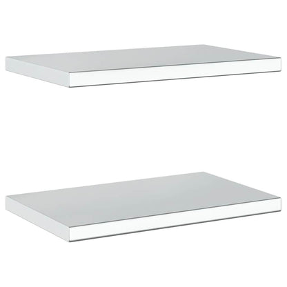 Mensole a Muro 2 pz 50x30 cm Argento in Acciaio Inossidabile | homemem39