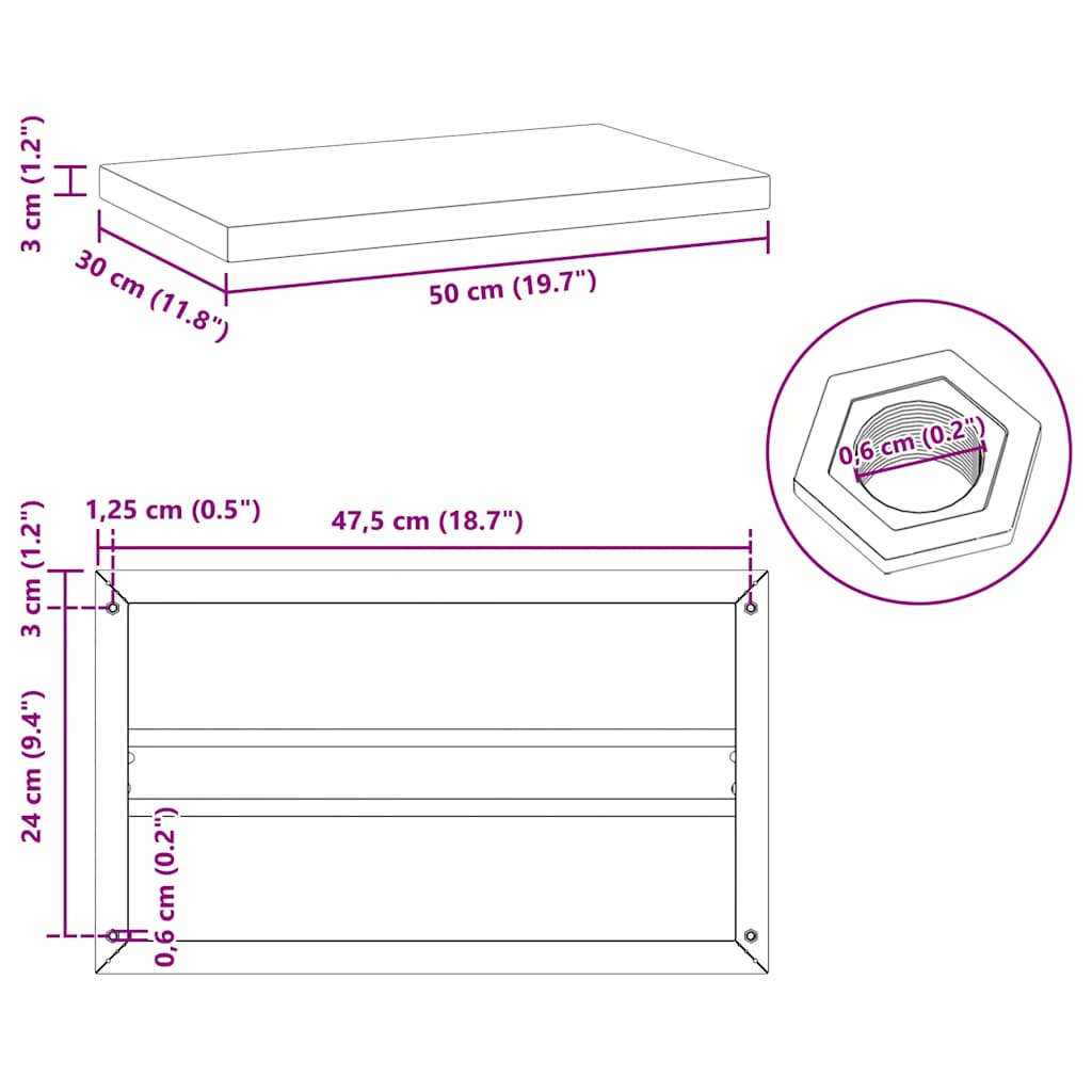 Mensole a Muro 2 pz 50x30 cm Argento in Acciaio Inossidabile | homemem39
