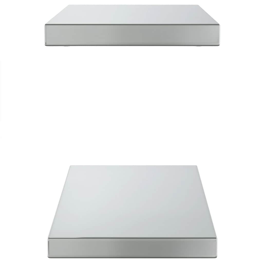 Mensole a Muro 2 pz 50x23,5cm Argento in Acciaio Inossidabile | homemem39