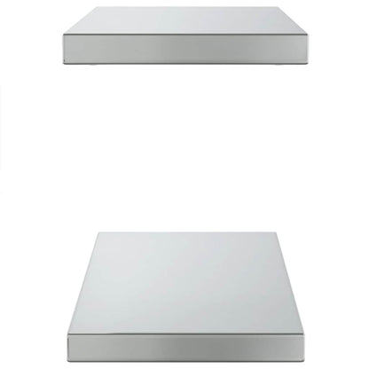 Mensole a Muro 2 pz 50x23,5cm Argento in Acciaio Inossidabile | homemem39