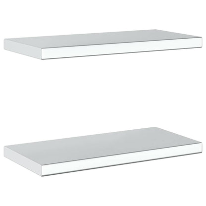 Mensole a Muro 2 pz 50x23,5cm Argento in Acciaio Inossidabile | homemem39