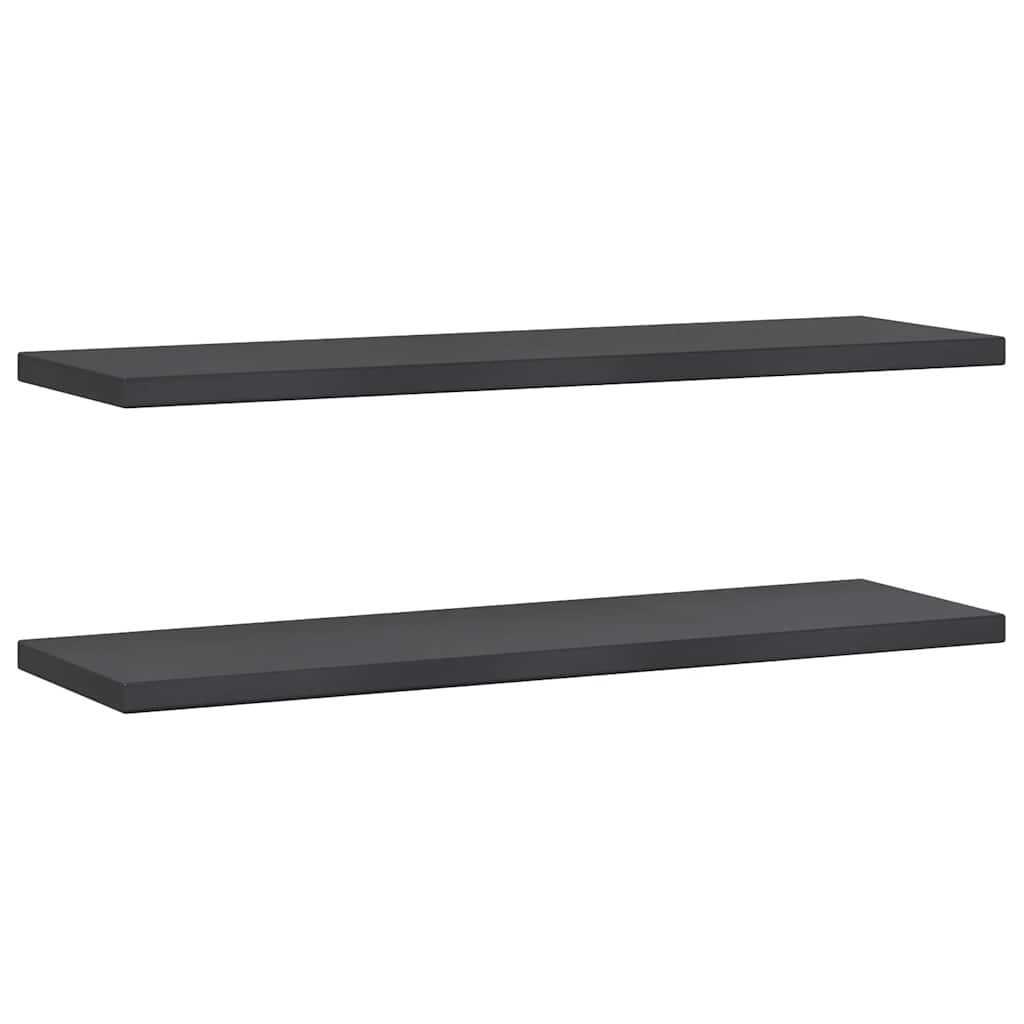 Mensole a Muro 2 pz 100x30 cm Nero in Acciaio Inossidabile | homemem39