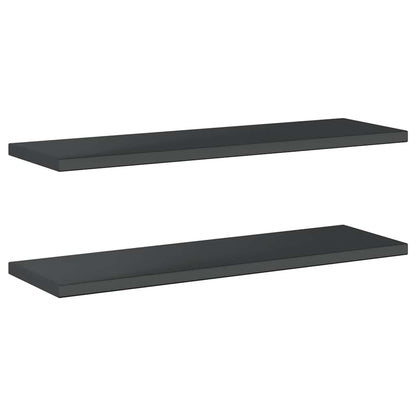 Mensole a Muro 2 pz 100x30 cm Nero in Acciaio Inossidabile | homemem39