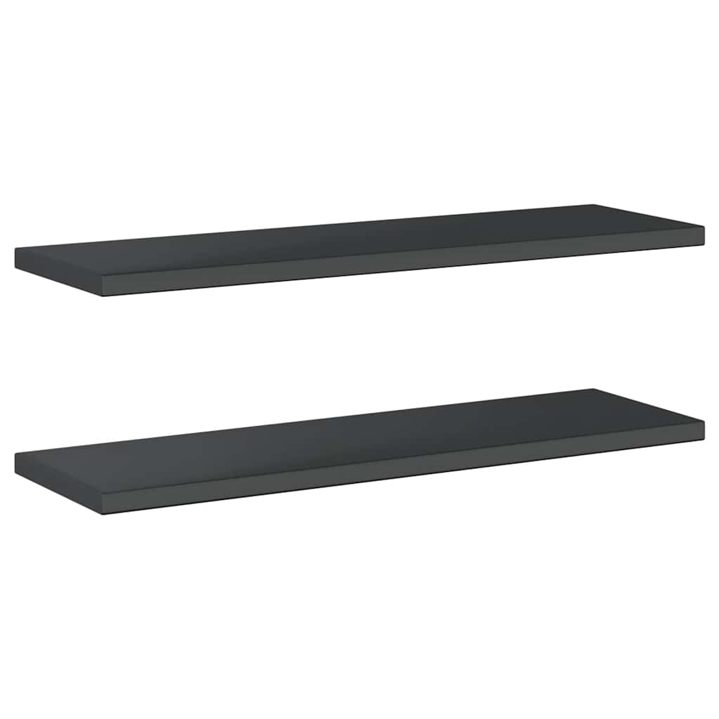 Mensole a Muro 2 pz 100x30 cm Nero in Acciaio Inossidabile