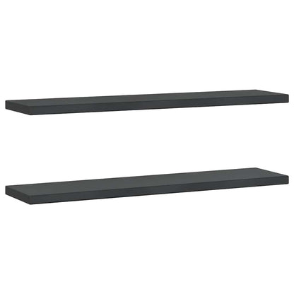 Mensole a Muro 2 pz 100x23,5 cm Nero in Acciaio Inossidabile | homemem39