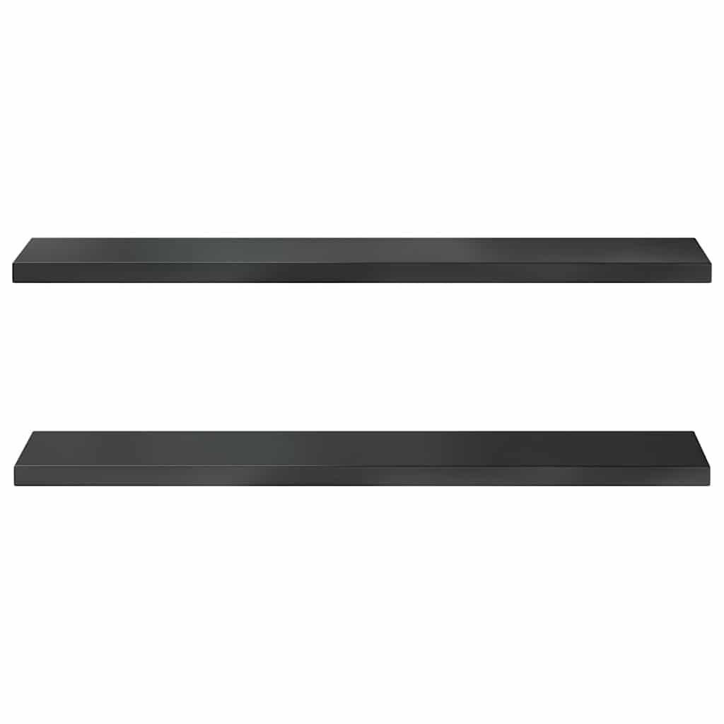 Mensole a Muro 2 pz 100x23,5 cm Nero in Acciaio Inossidabile
