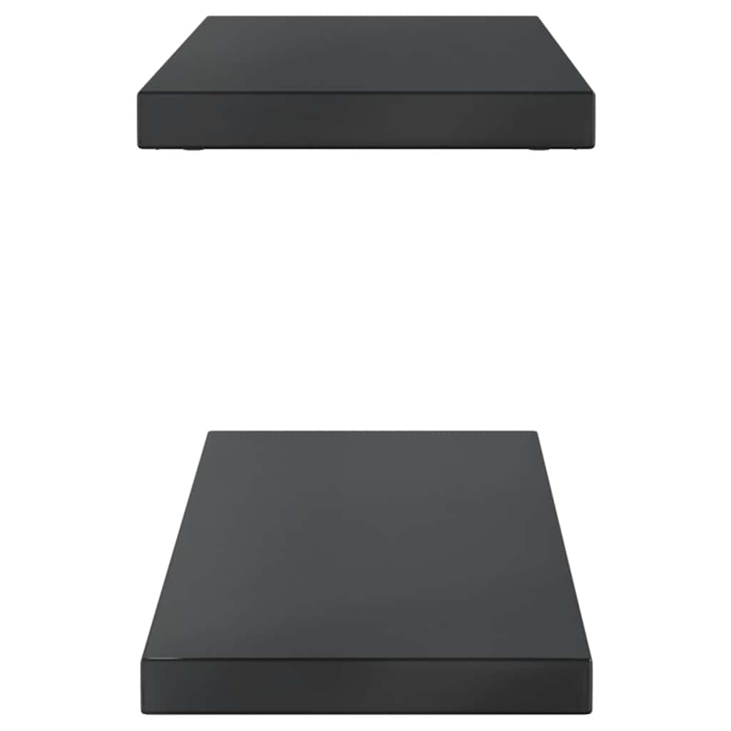 Mensole a Muro 2 pz 100x23,5 cm Nero in Acciaio Inossidabile | homemem39