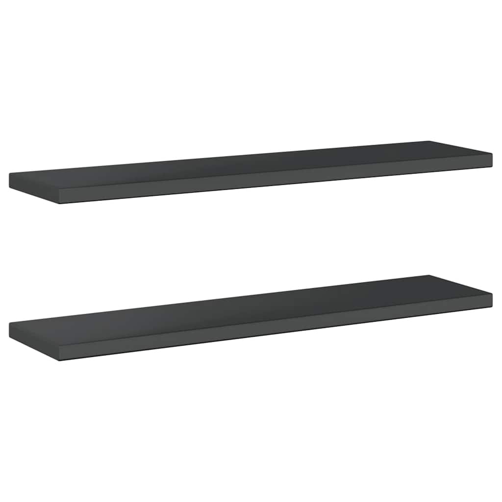 Mensole a Muro 2 pz 100x23,5 cm Nero in Acciaio Inossidabile