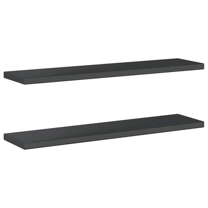 Mensole a Muro 2 pz 100x23,5 cm Nero in Acciaio Inossidabile