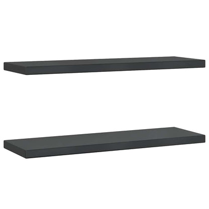 Mensole a Muro 2 pz 75x23,5 cm Nero in Acciaio Inossidabile