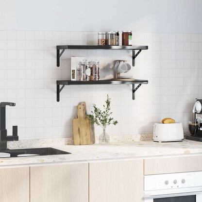 Mensole a Muro 2 pz 75x23,5 cm Nero in Acciaio Inossidabile | homemem39