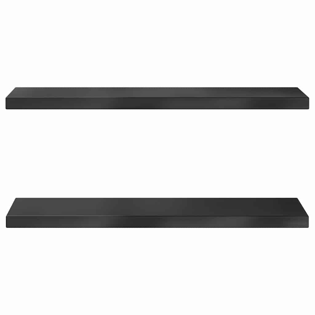 Mensole a Muro 2 pz 75x23,5 cm Nero in Acciaio Inossidabile