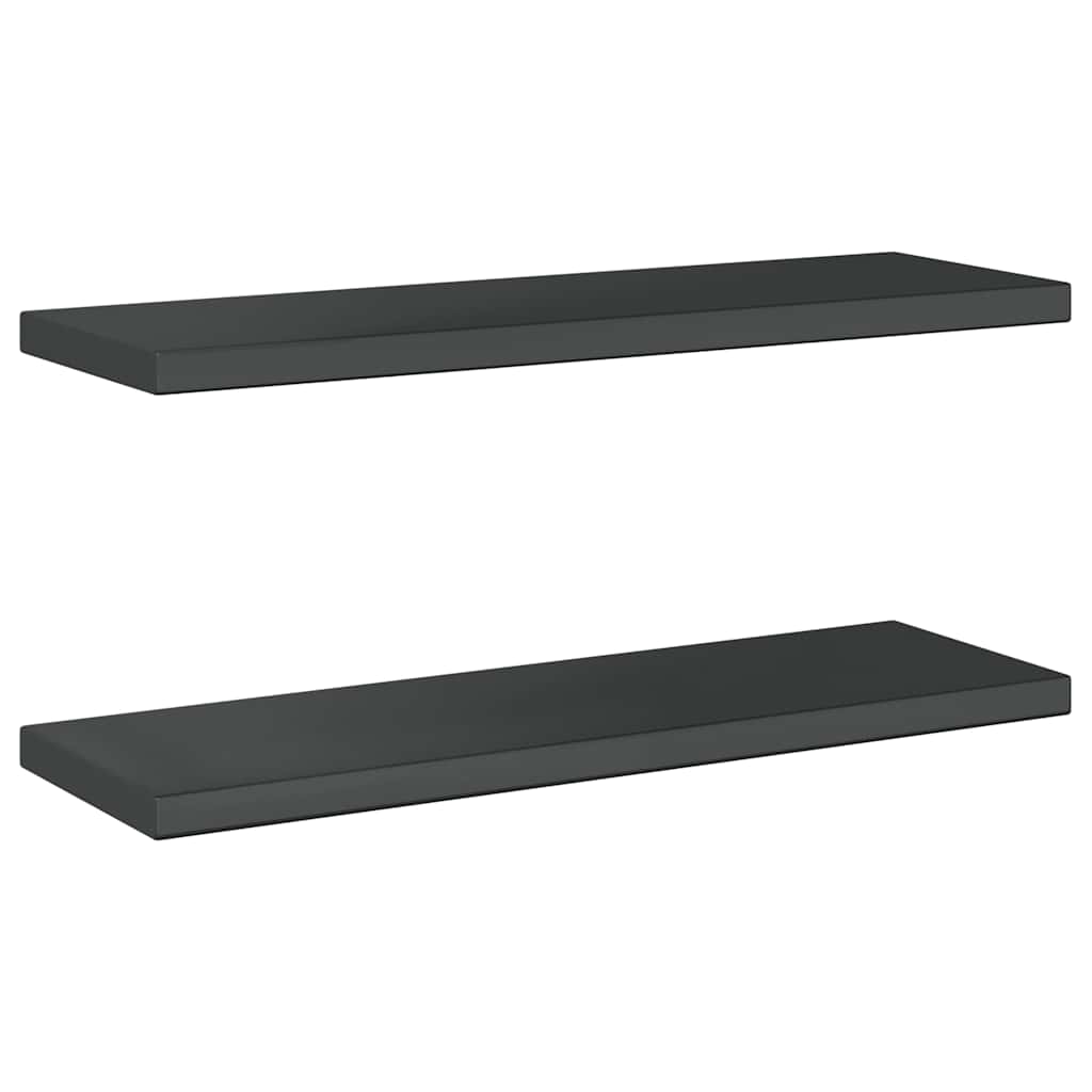 Mensole a Muro 2 pz 75x23,5 cm Nero in Acciaio Inossidabile